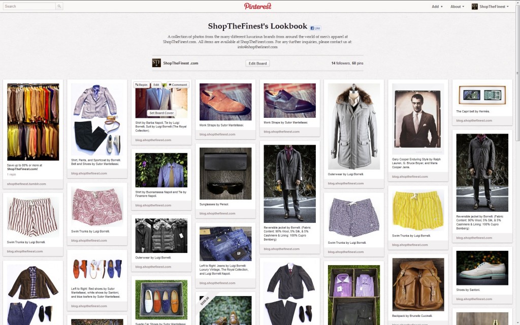 ShopTheFinest.com Opens Pinterest Board!